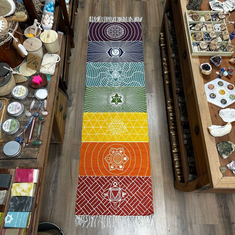 100% Katoenen Yogamat - 60x200cm - 7 Chakra's