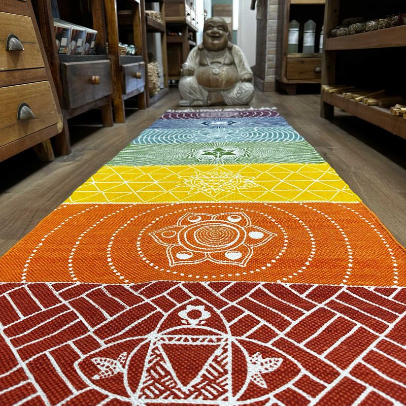 100% Katoenen Yogamat - 60x200cm - 7 Chakra's