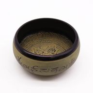 Aardepoeder Zingende Kom - Mantra Vijf Boeddha - 16 cm