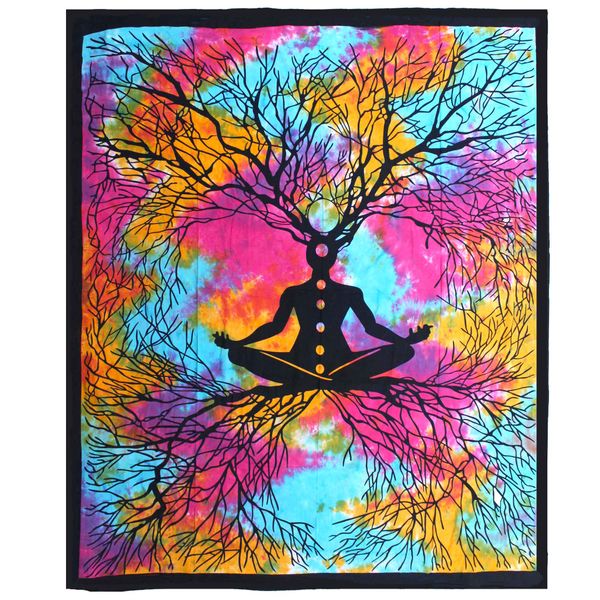 Dubbele Katoenen Bedsprei + Wandkleed - Yoga Boom