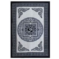 Eenpersoons Katoenen Bedsprei + Wandkleed - Mono - OM Mandala