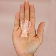 Hand Gesneden Edelstenen Engel - Rozenkwarts