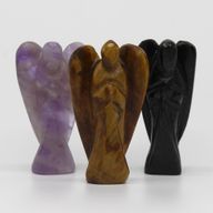 Hand Gesneden Edelstenen Engel - Amethist