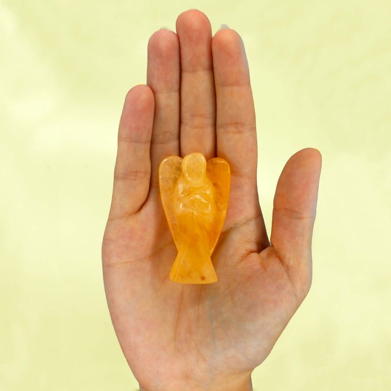 Hand Gesneden Edelstenen Engel - Gele Aventurijn