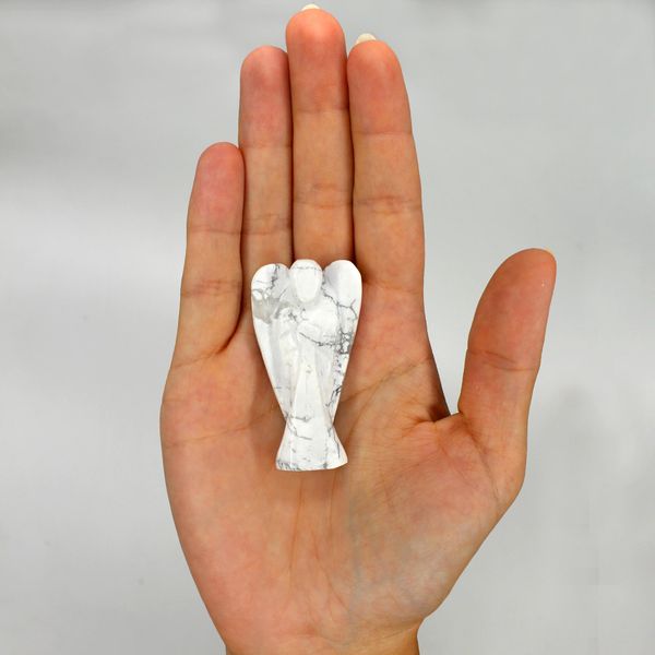 Hand Gesneden Edelstenen Engel - Witte Howliet