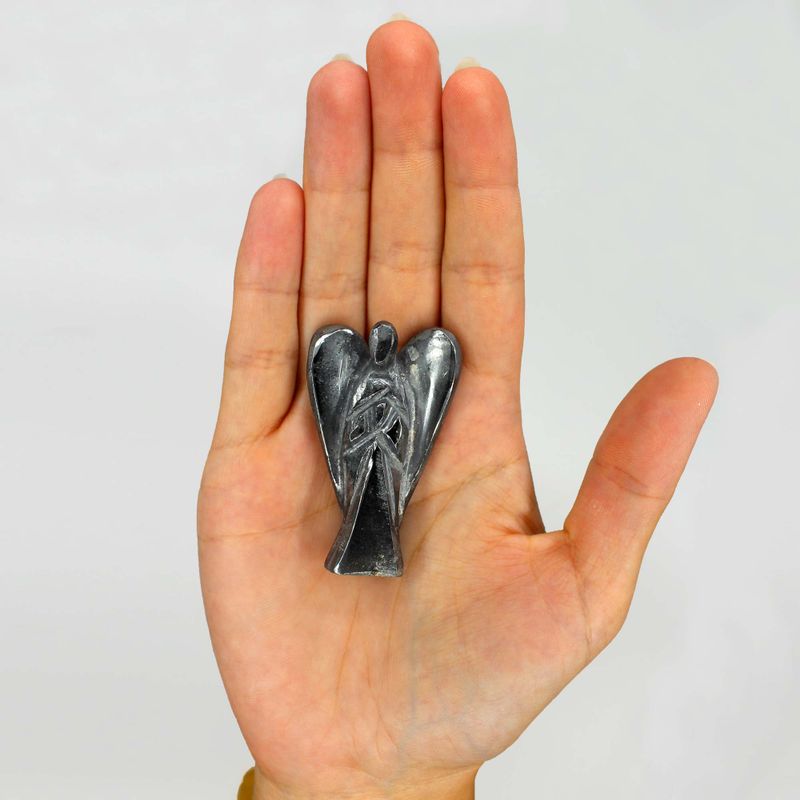 Hand Gesneden Edelstenen Engel - Hematiet
