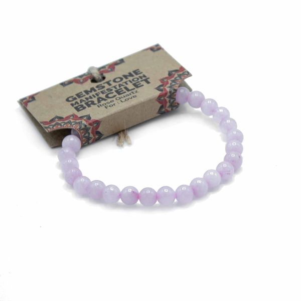 Edelsteen Manifestatie Armband - Rozenkwarts - Liefde