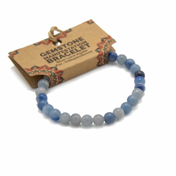 Edelsteen Manifestatie Armband -Blauwe Kant Agaat - Onafhankelijkheid