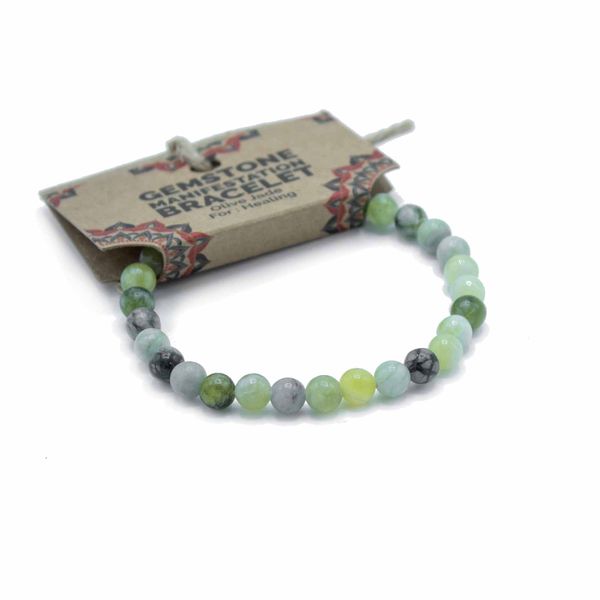 Edelsteen Manifestatie Armband - Olijfjade - Genezing