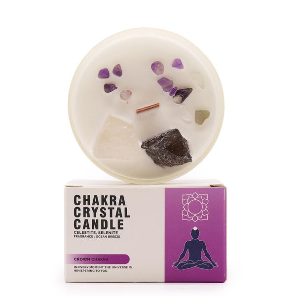 Chakra Kristallen Kaarsen - Kroonchakra