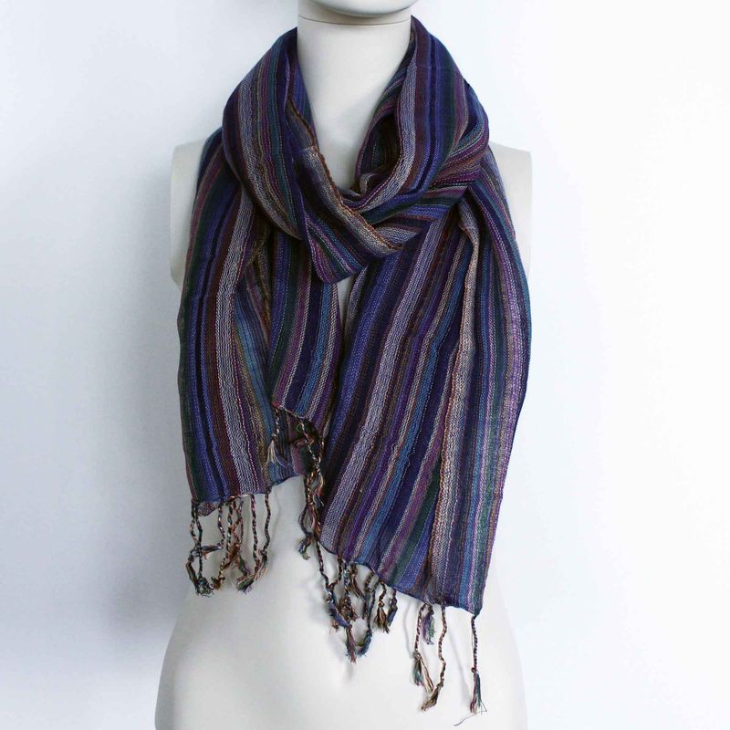 Indiase Boho Sjaals - 50x180cm- Willekeurige Kleuren met Gouddraad