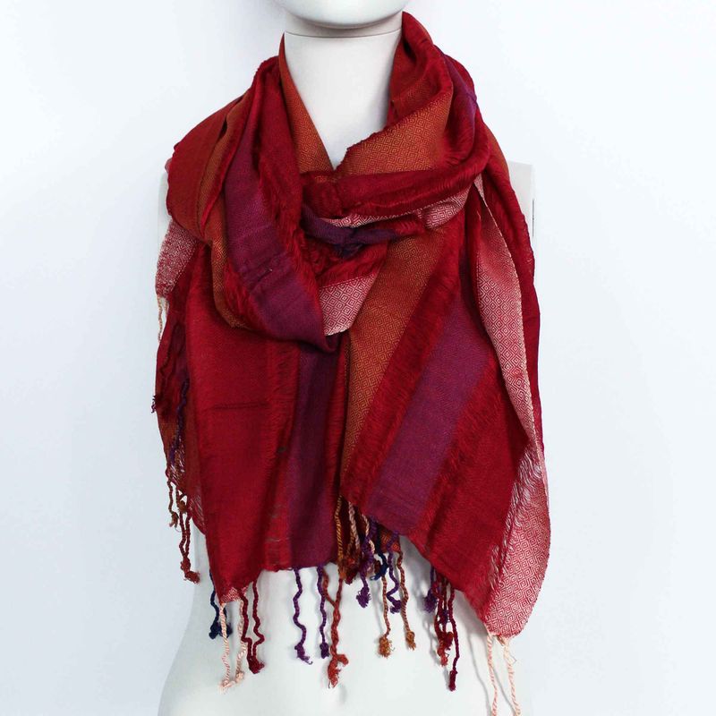 Grote Indiase Boho-sjaals - 75x180 - Willekeurige paars