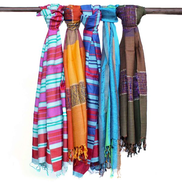 Grote Indiase Boho-sjaals - 75x180cm - Random Blues