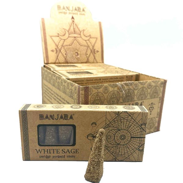 Banjara Smudge Pyramid Cones - Witte Salie