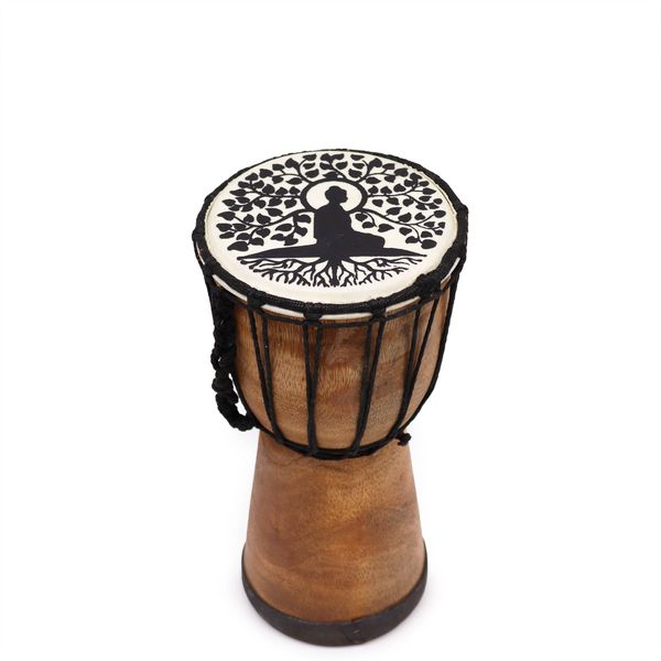 Boeddha Djembe met Brede Bovenkant – 25 cm