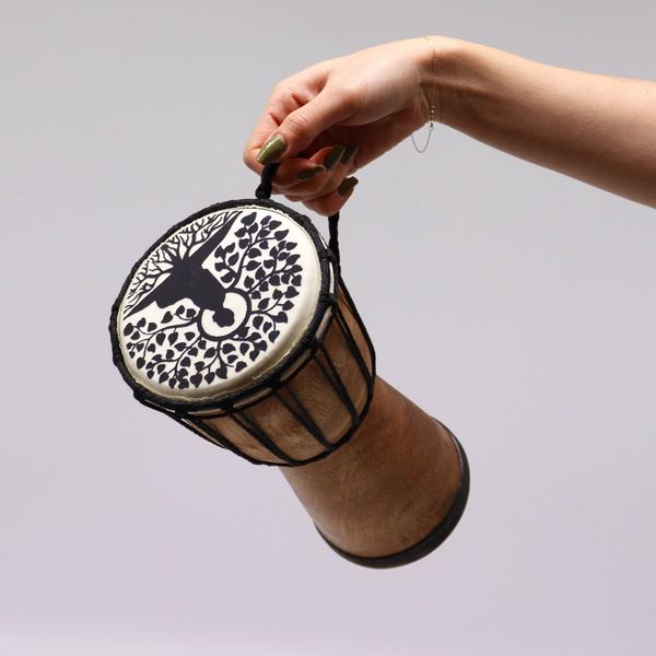 Boeddha Djembe met Brede Bovenkant – 25 cm