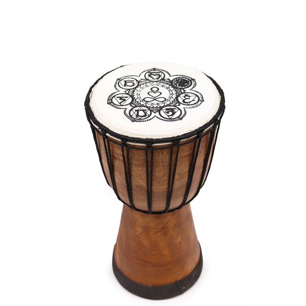 Chakra Djembe met Brede Bovenkant – 30 cm