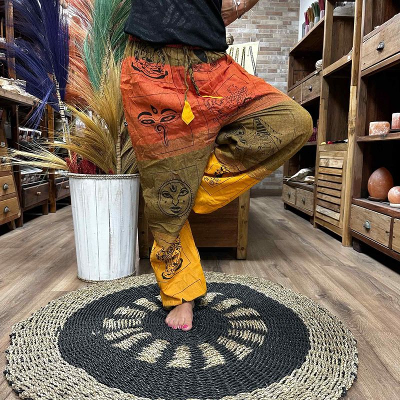 Yoga & Festivalbroek - High Cross Himalaya-print in Oranje