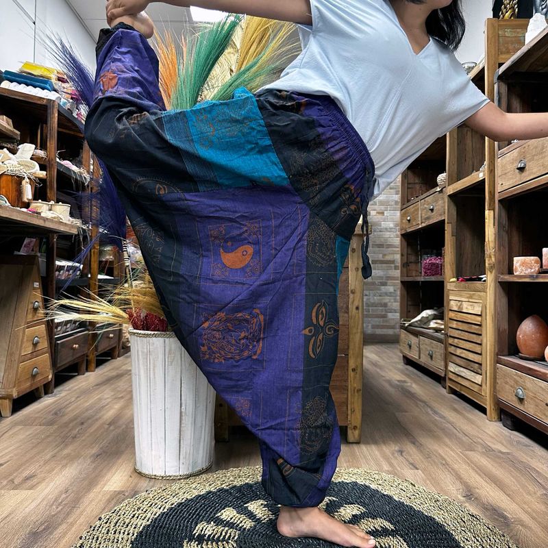 Yoga & Festivalbroek - Aladdin Himalaya print op Paars