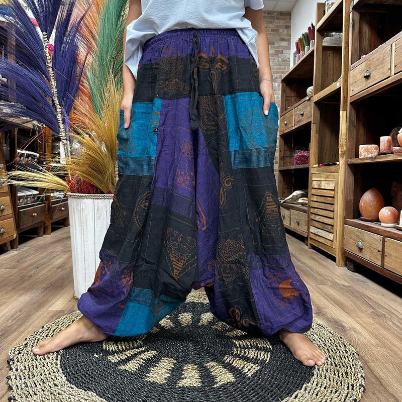 Yoga & Festivalbroek - Aladdin Himalaya print op Paars