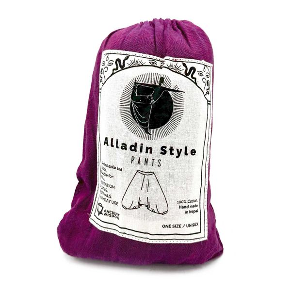 Yoga & Festivalbroek - Aladdin Himalaya print op Paars