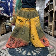 Yoga & Festivalbroek - Aladdin Himalaya print op Oranje