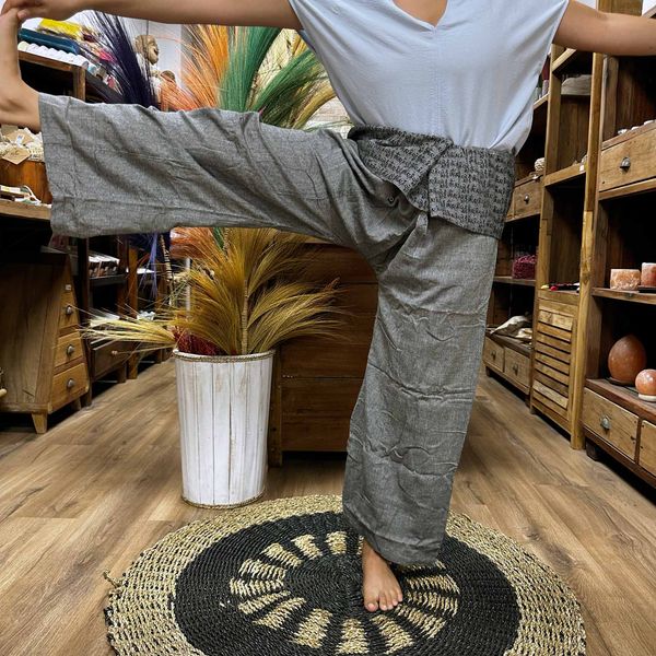 Yoga & Festivalbroek - Thaise Visser Mandala Mantra op Grijs