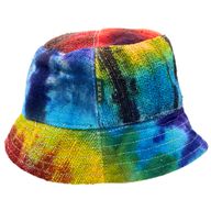 Gerepareerde hennep- en katoenen Boho Festival Hoed - Tie-Dye