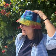 Gerepareerde hennep- en katoenen Boho Festival Hoed - Tie-Dye