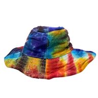 Gerepareerde en Bedrade Hennep- en Katoenen Boho Festival Hoed - Tiedye
