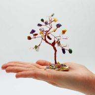 Edelstenenboom - Multi stenen op natuurlijke agaatbasis (35 stenen)