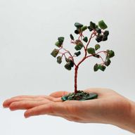 Edelstenenboom - Groene aventurijn op groene agaatbasis (35 stenen)