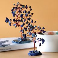 Edelstenenboom - Sodaliet op blauwe agaatbasis (35 stenen)