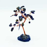 Edelstenenboom - Sodaliet op blauwe agaatbasis (35 stenen)