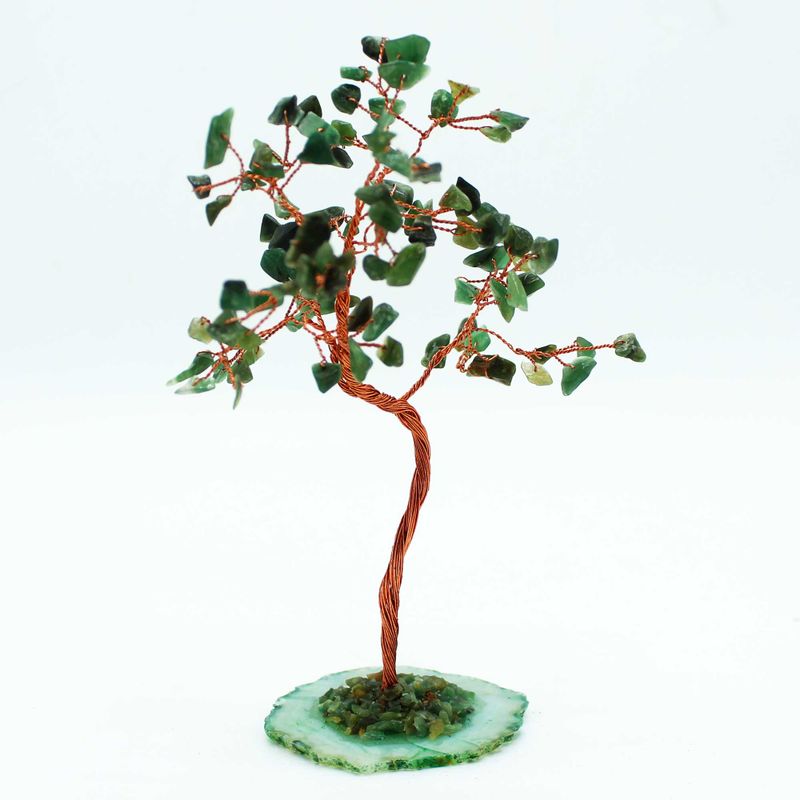 Grote Edelstenenboom - Groene aventurijn op groene agaatbasis (100 stenen)