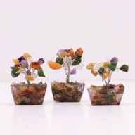 Mini Edelsteenbomen op Orgonietbasis - Meerdere Stenen (15 stenen)