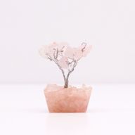 Mini Edelsteenbomen op Orgonietbasis - Rozenkwarts (15 stenen)