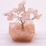 Mini Edelsteenbomen op Orgonietbasis - Rozenkwarts (15 stenen)