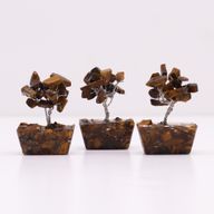Mini Edelsteenbomen op Orgonietbasis - Tijgeroog (15 stenen)