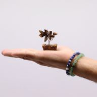 Mini Edelsteenbomen op Orgonietbasis - Tijgeroog (15 stenen)