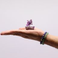 Mini Edelsteenbomen op Orgonietbasis - Amethist (15 stenen)