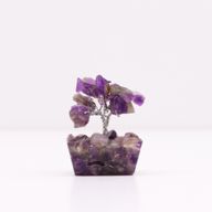 Mini Edelsteenbomen op Orgonietbasis - Amethist (15 stenen)
