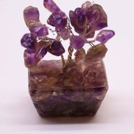 Mini Edelsteenbomen op Orgonietbasis - Amethist (15 stenen)