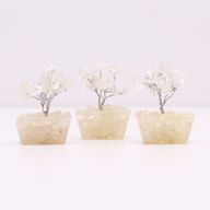 Mini Edelsteenbomen op Orgonietbasis - Bergkristal (15 stenen)