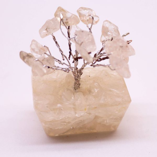 Mini Edelsteenbomen op Orgonietbasis - Bergkristal (15 stenen)