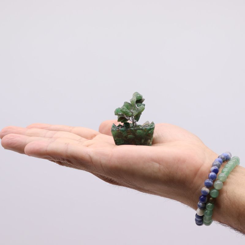 Mini Edelsteenbomen op Orgonietbasis - Groene Aventurijn (15 stenen)