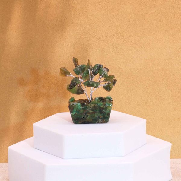 Mini Edelsteenbomen op Orgonietbasis - Groene Aventurijn (15 stenen)
