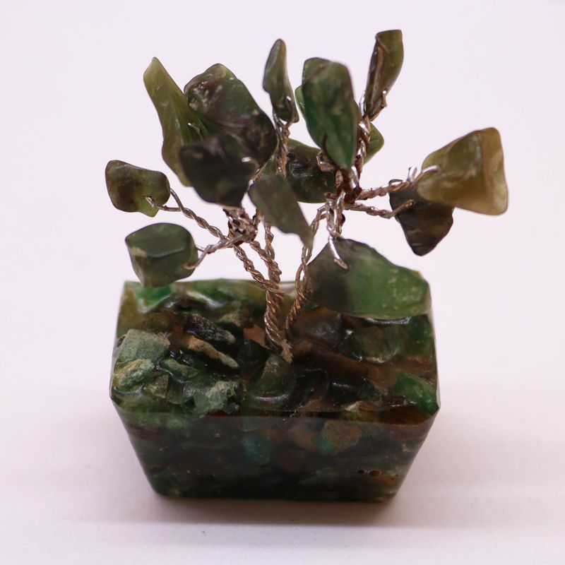 Mini Edelsteenbomen op Orgonietbasis - Groene Aventurijn (15 stenen)