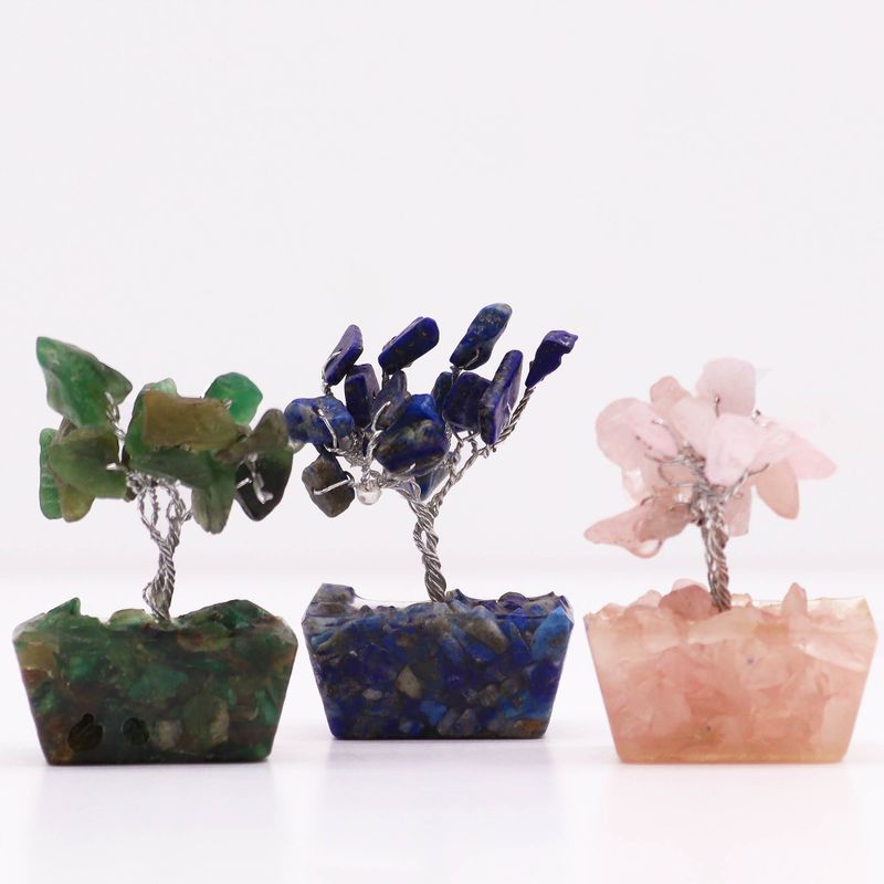 Mini Edelsteenbomen op Orgonietbasis - Assortiment Mix (15 stenen)