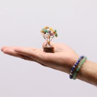 Mini Edelsteenbomen op Houten Basis - Meerdere Stenen (15 stenen)